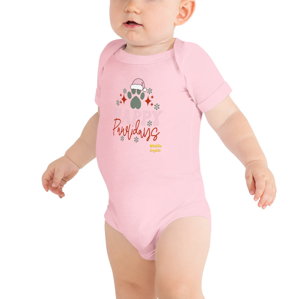 Happy Pawlidays Baby Short Sleeve Bodysuit