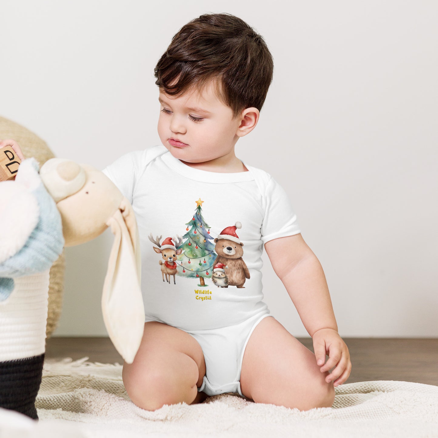 Holiday Woodland Animals Baby Bodysuit
