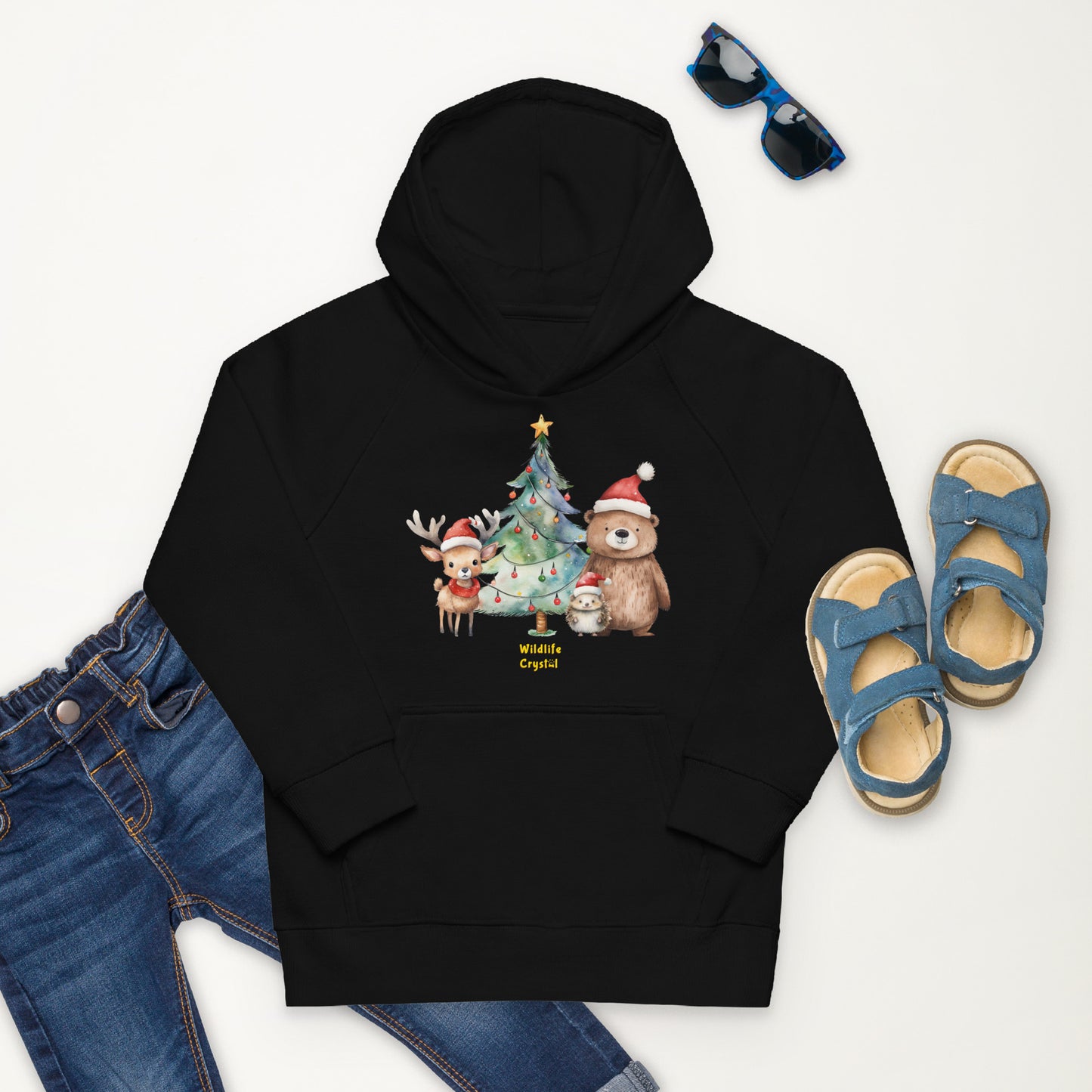 Holiday Woodland Animal Kids Eco Hoodie