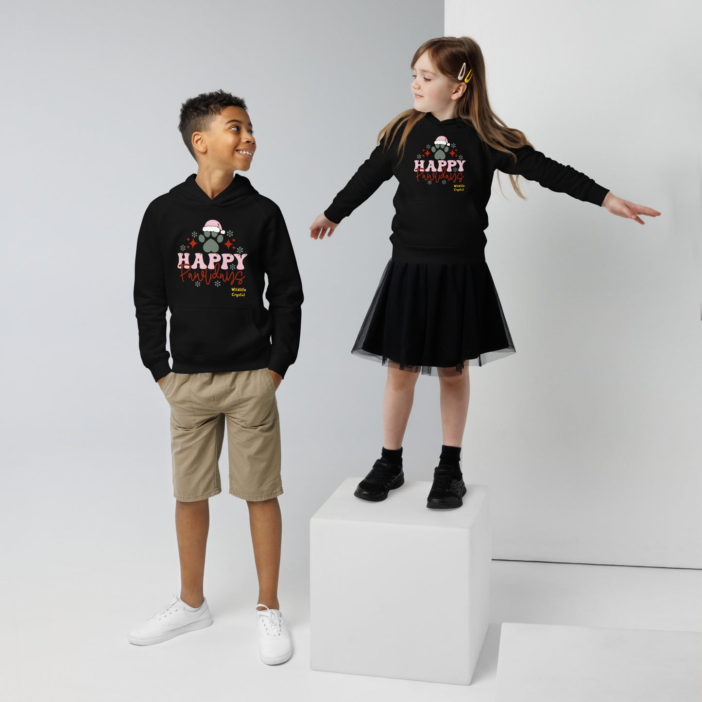Happy Pawlidays Kids Eco Hoodie