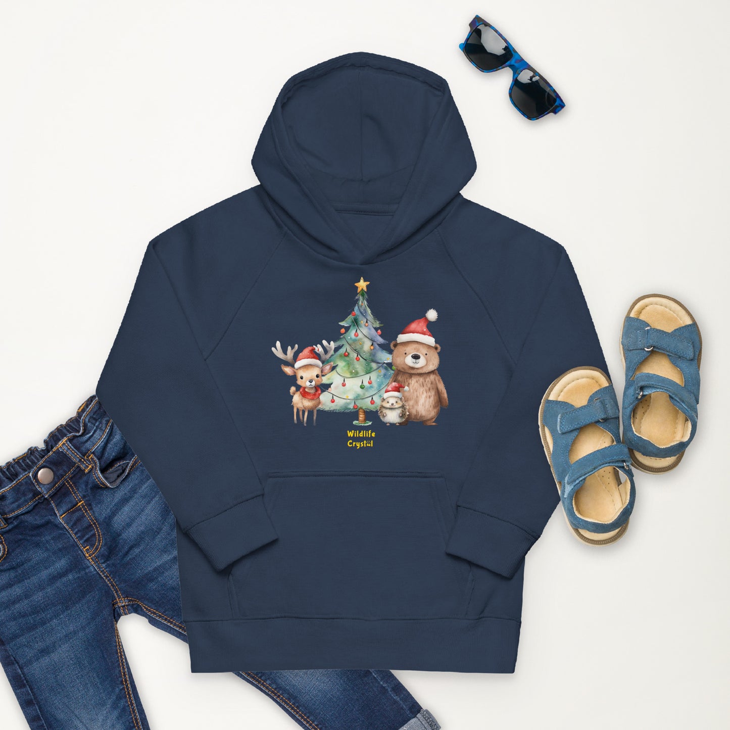 Holiday Woodland Animal Kids Eco Hoodie
