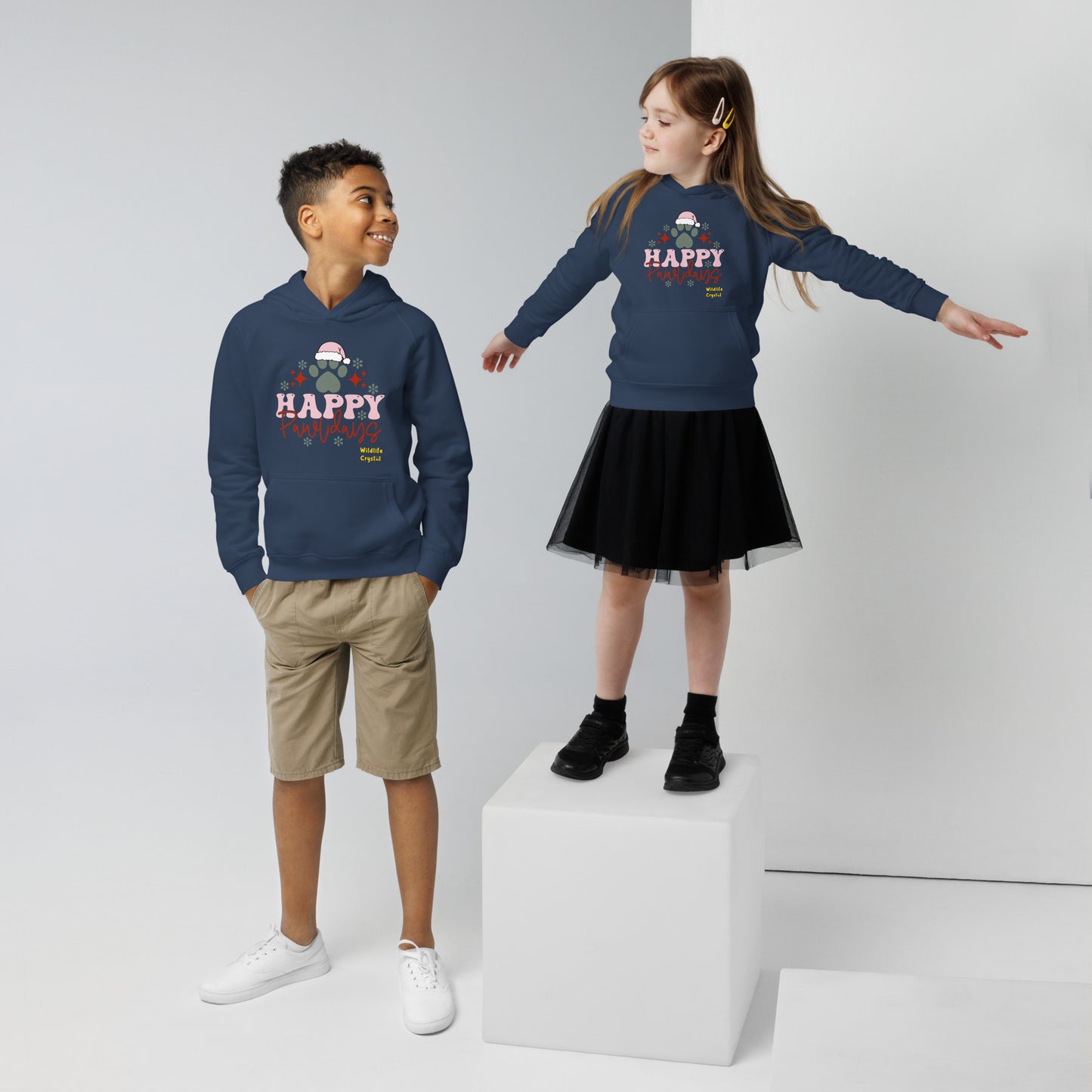 Happy Pawlidays Kids Eco Hoodie