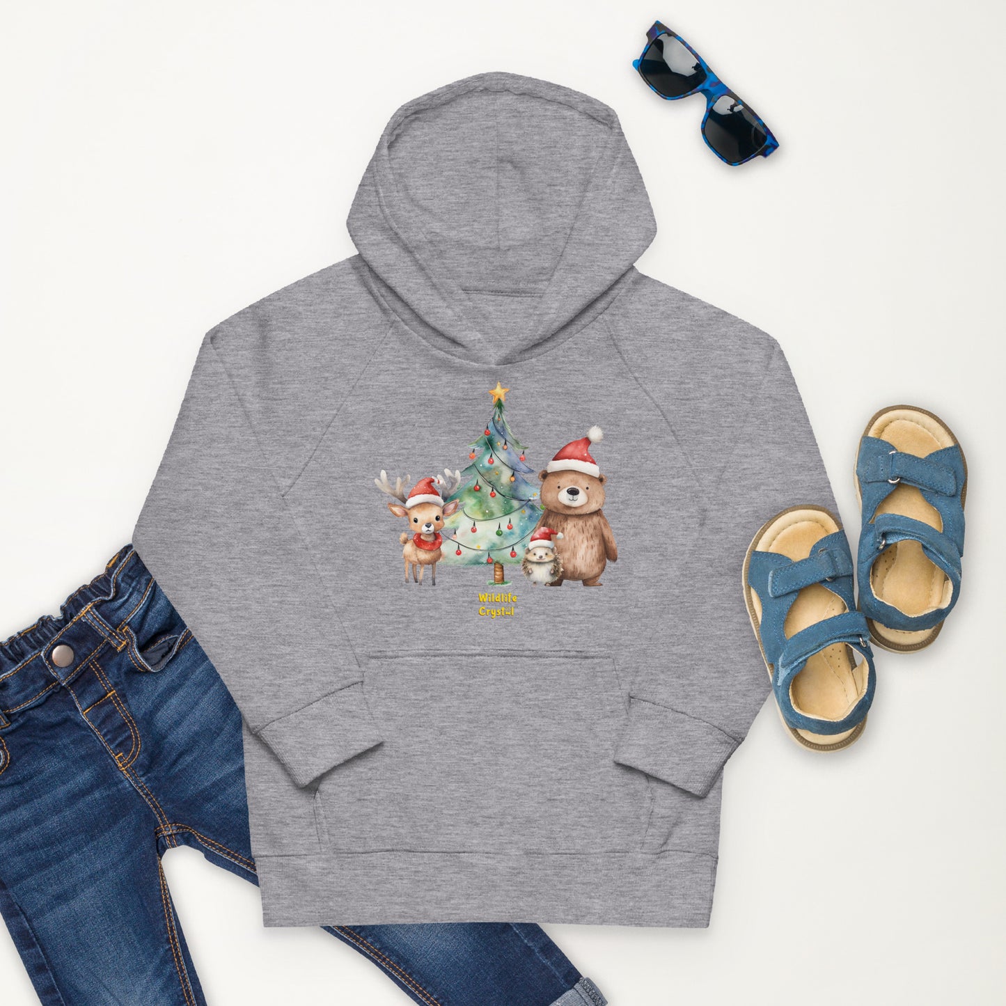 Holiday Woodland Animal Kids Eco Hoodie