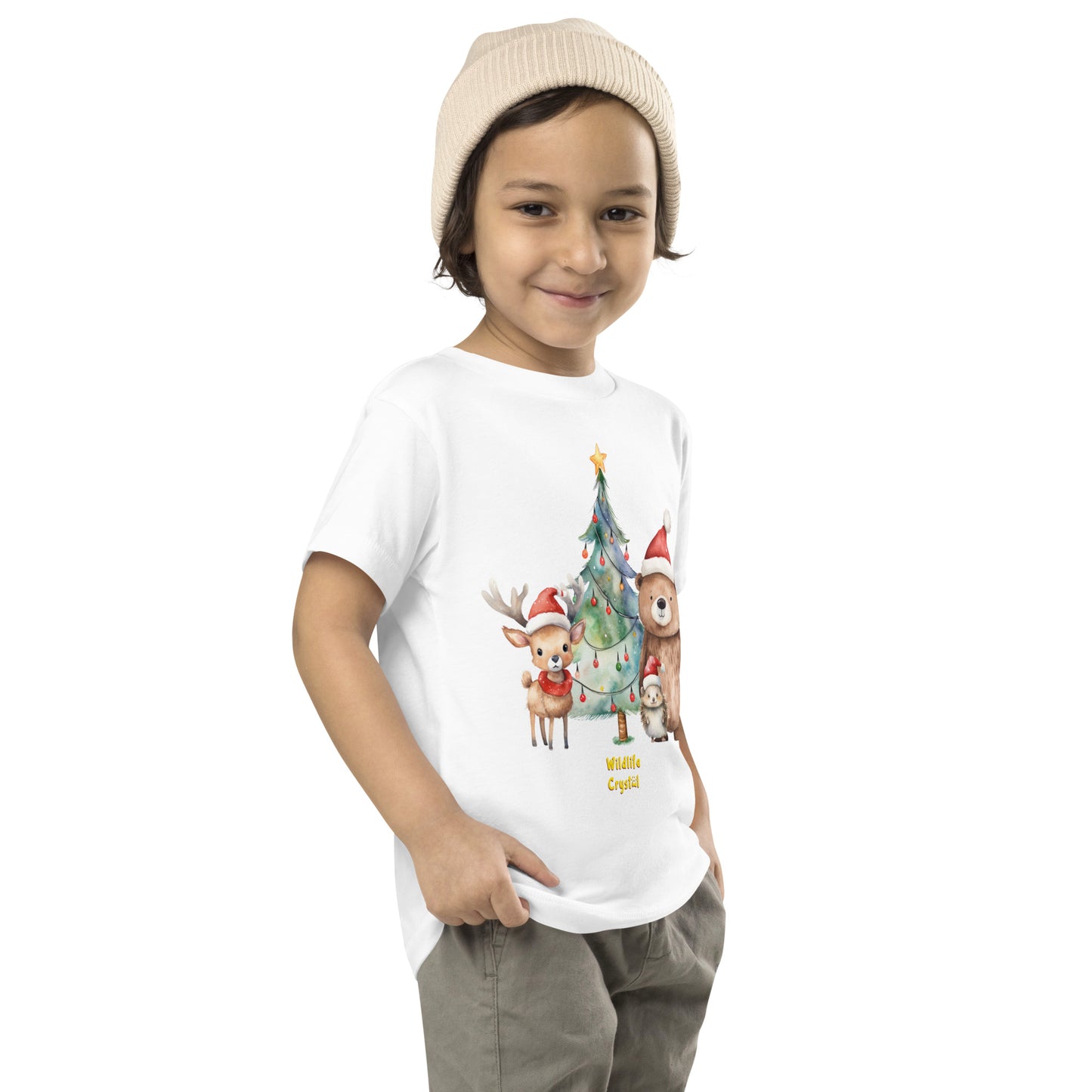 Holiday Woodland Animals Toddler Short Sleeve Tee