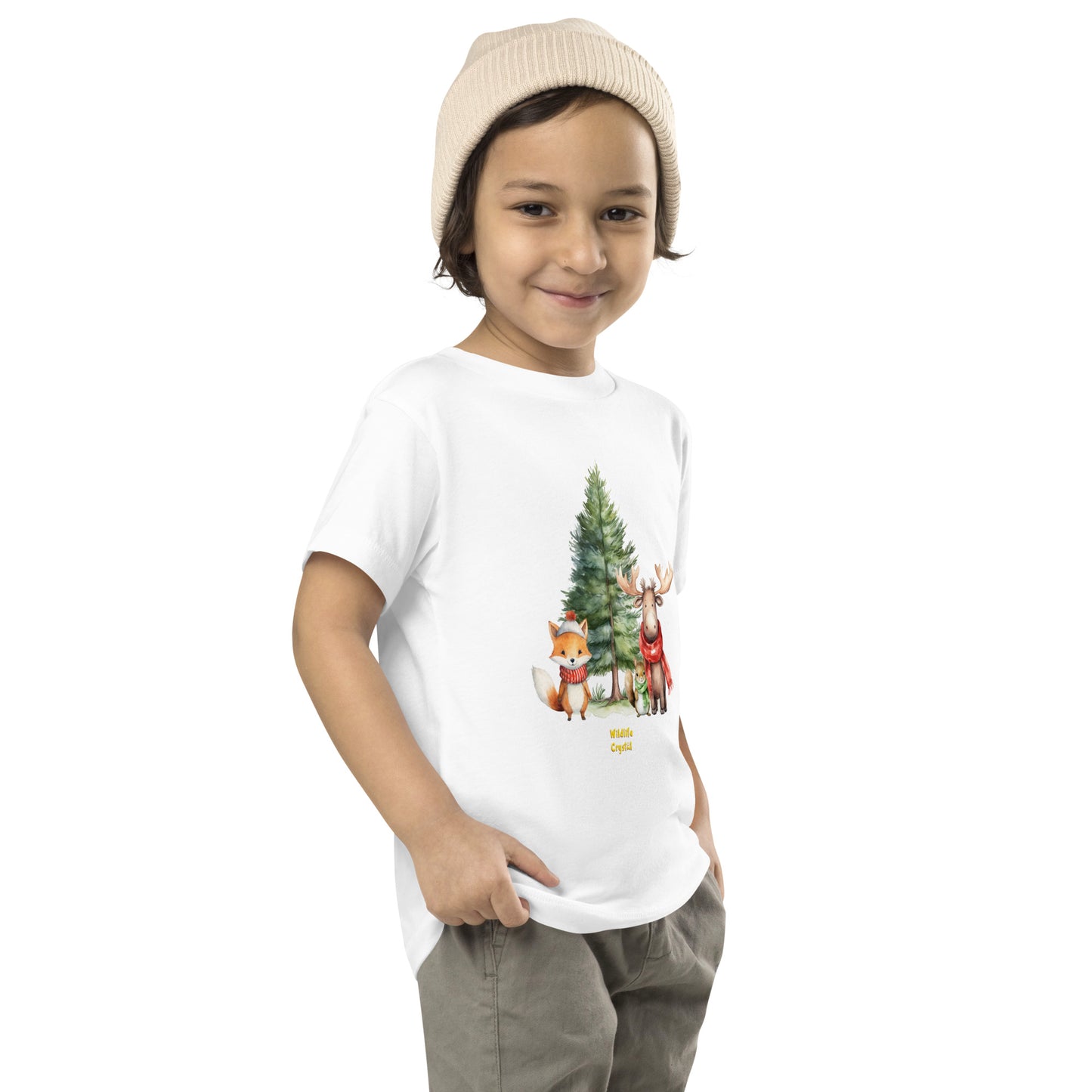 Holiday Woodland Animals Toddler Short Sleeve Tee