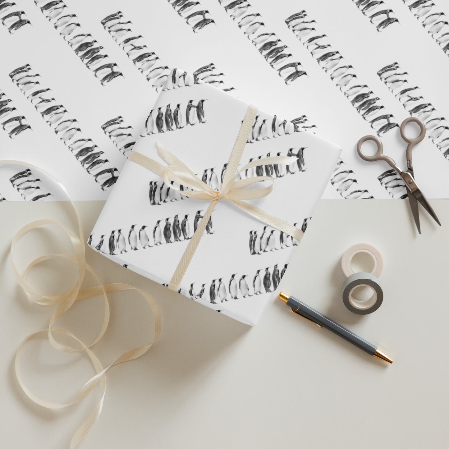 Penguin Line Wrapping paper sheets