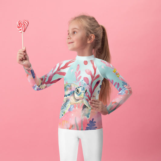 Ocean Love Sea Turtle Kids Rash Guard