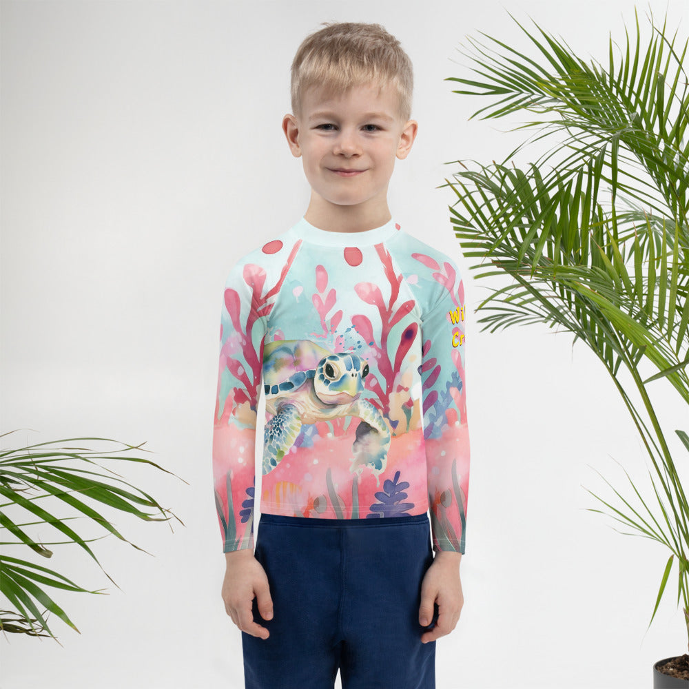 Ocean Love Sea Turtle Kids Rash Guard