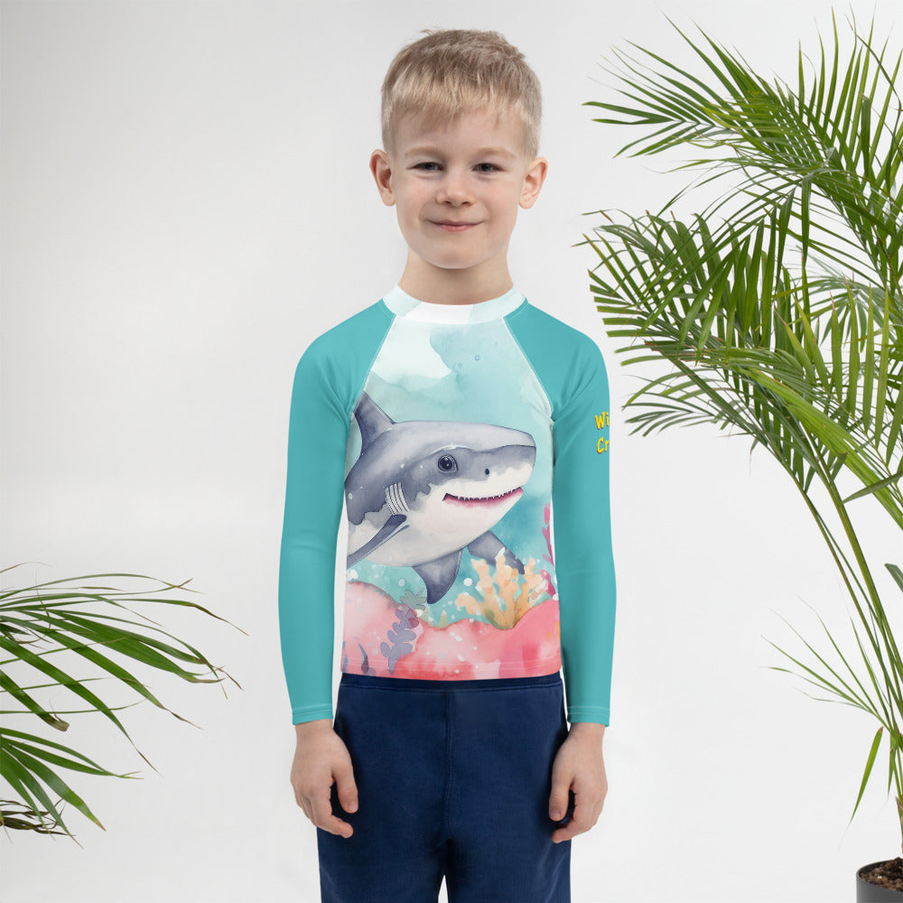 Ocean Love Shark Kids Rash Guard