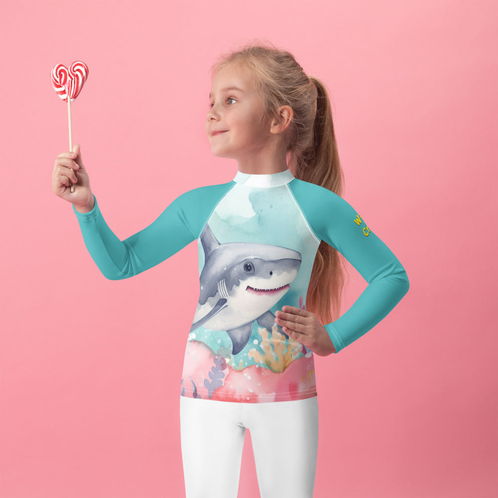 Ocean Love Shark Kids Rash Guard