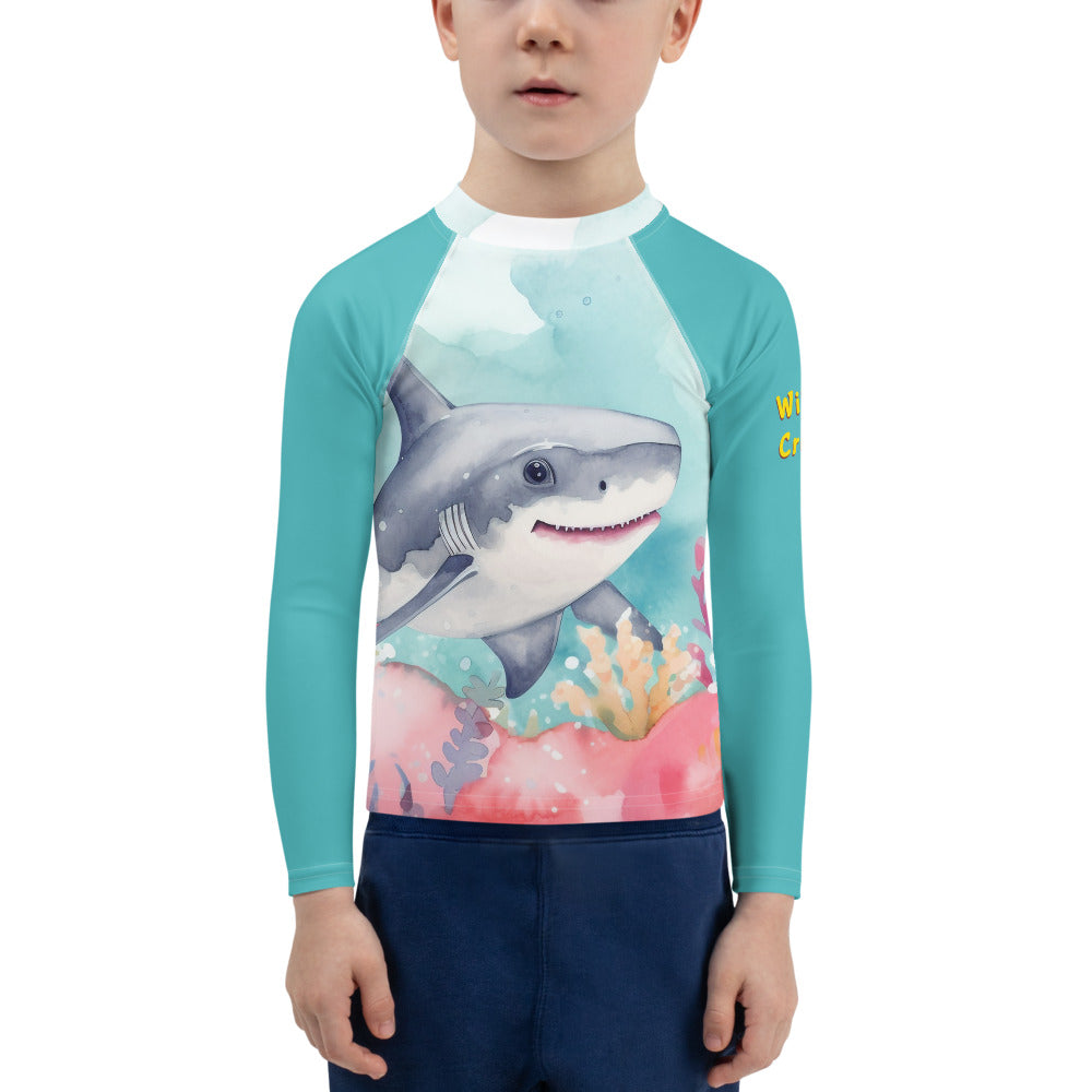 Ocean Love Shark Kids Rash Guard