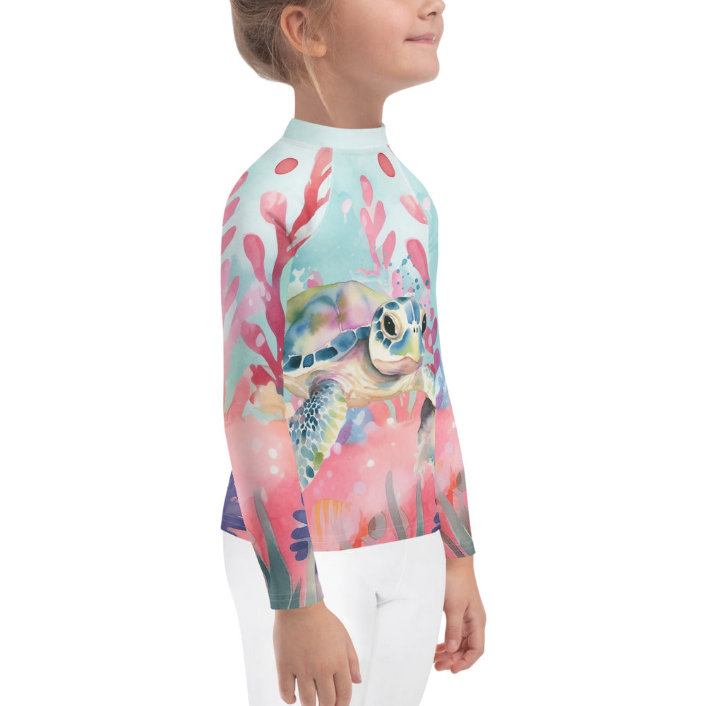 Ocean Love Sea Turtle Kids Rash Guard