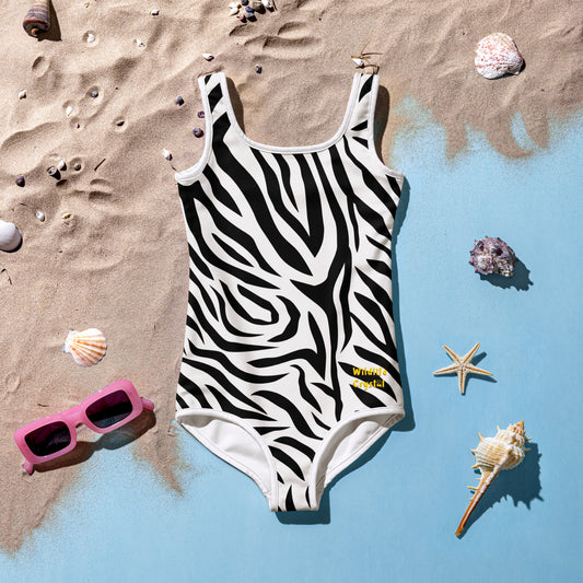 Zebra All-Over Print Kids Swimsuit