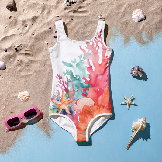 Ocean Love Starfish All-Over Print Kids Swimsuit