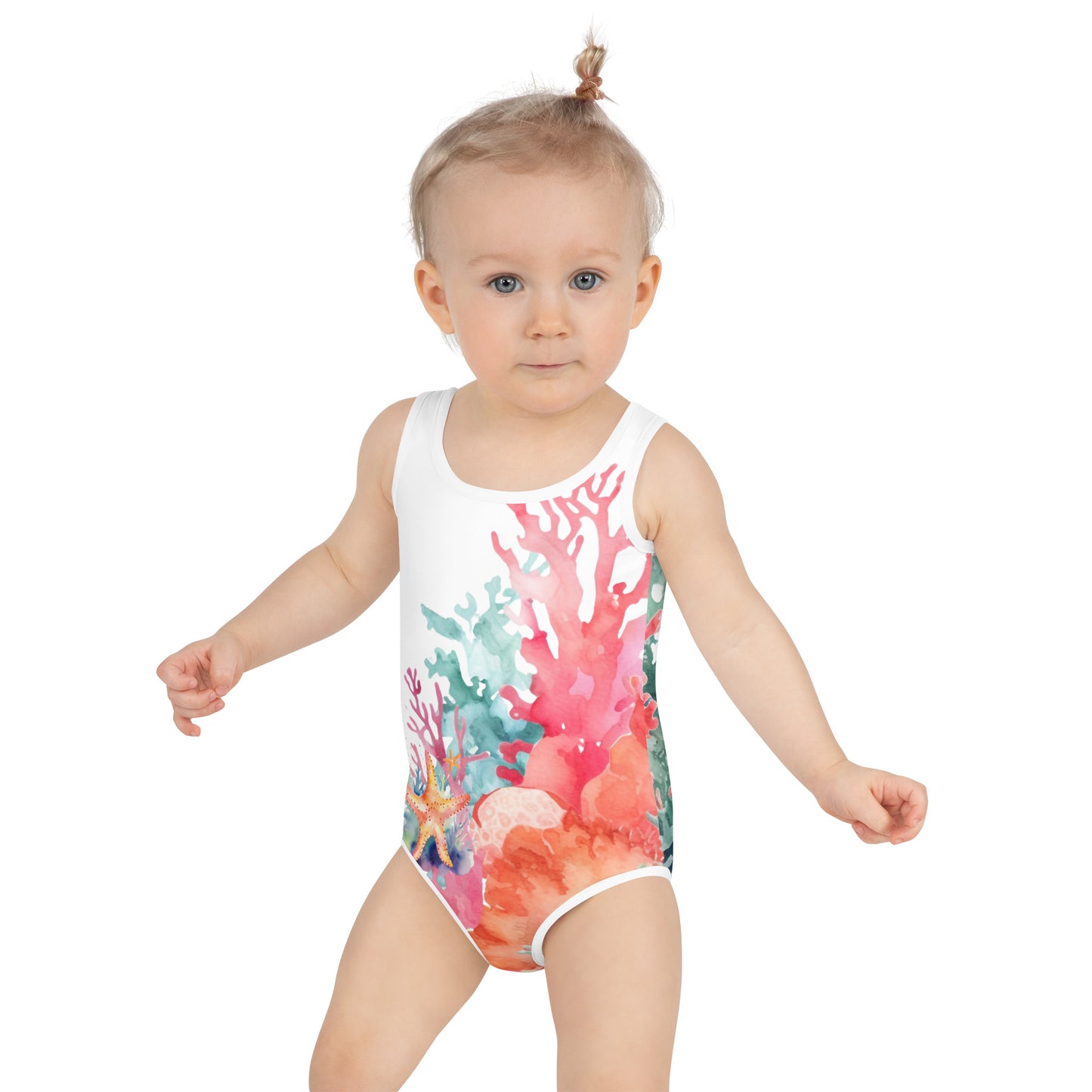 Ocean Love Starfish All-Over Print Kids Swimsuit