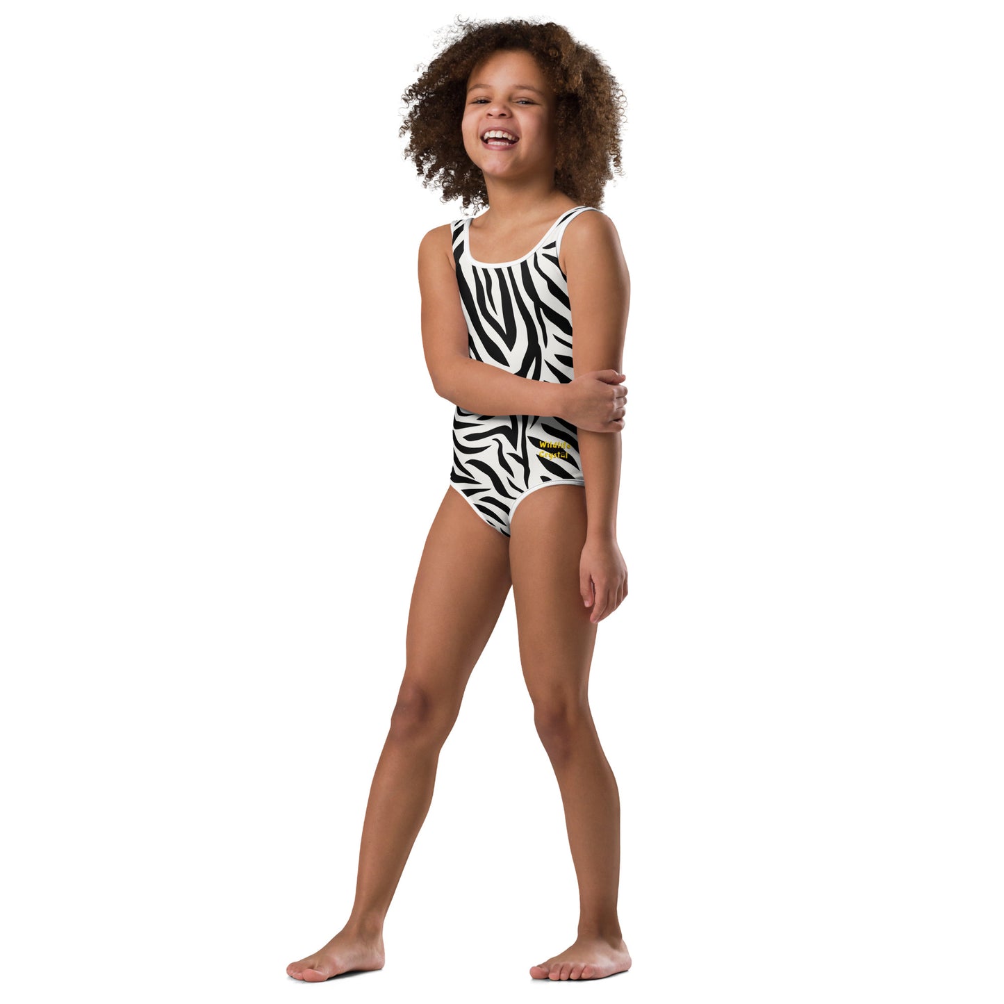 Zebra All-Over Print Kids Swimsuit