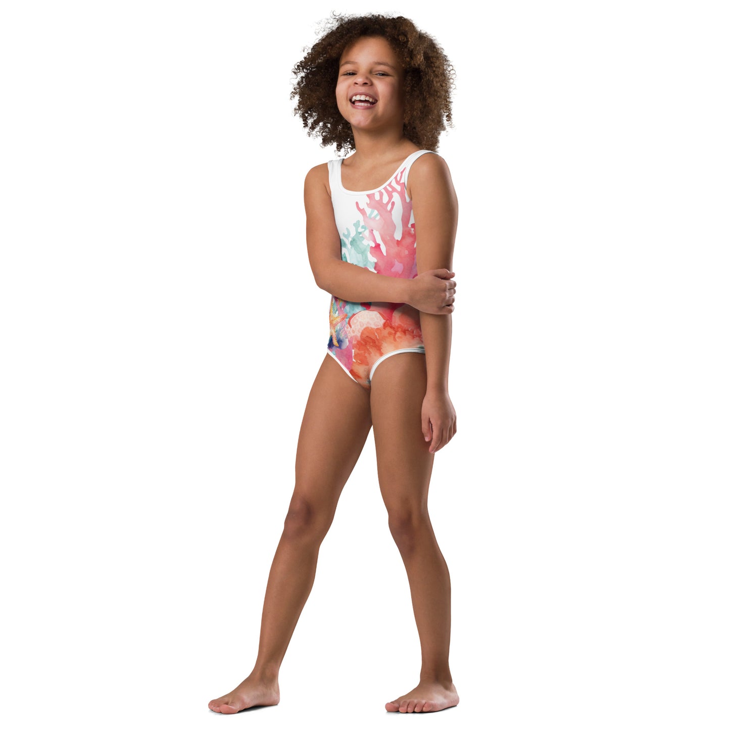 Ocean Love Starfish All-Over Print Kids Swimsuit