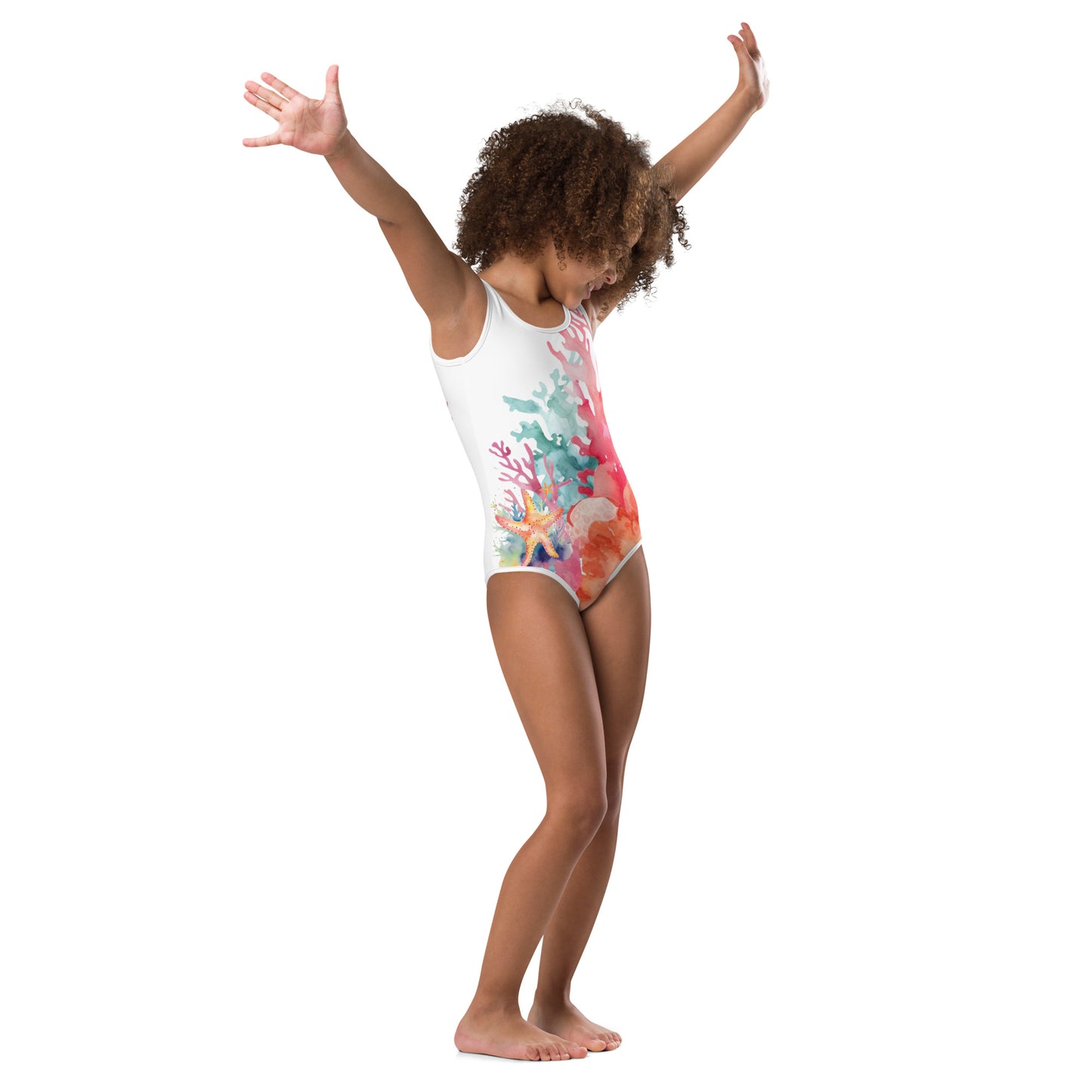 Ocean Love Starfish All-Over Print Kids Swimsuit