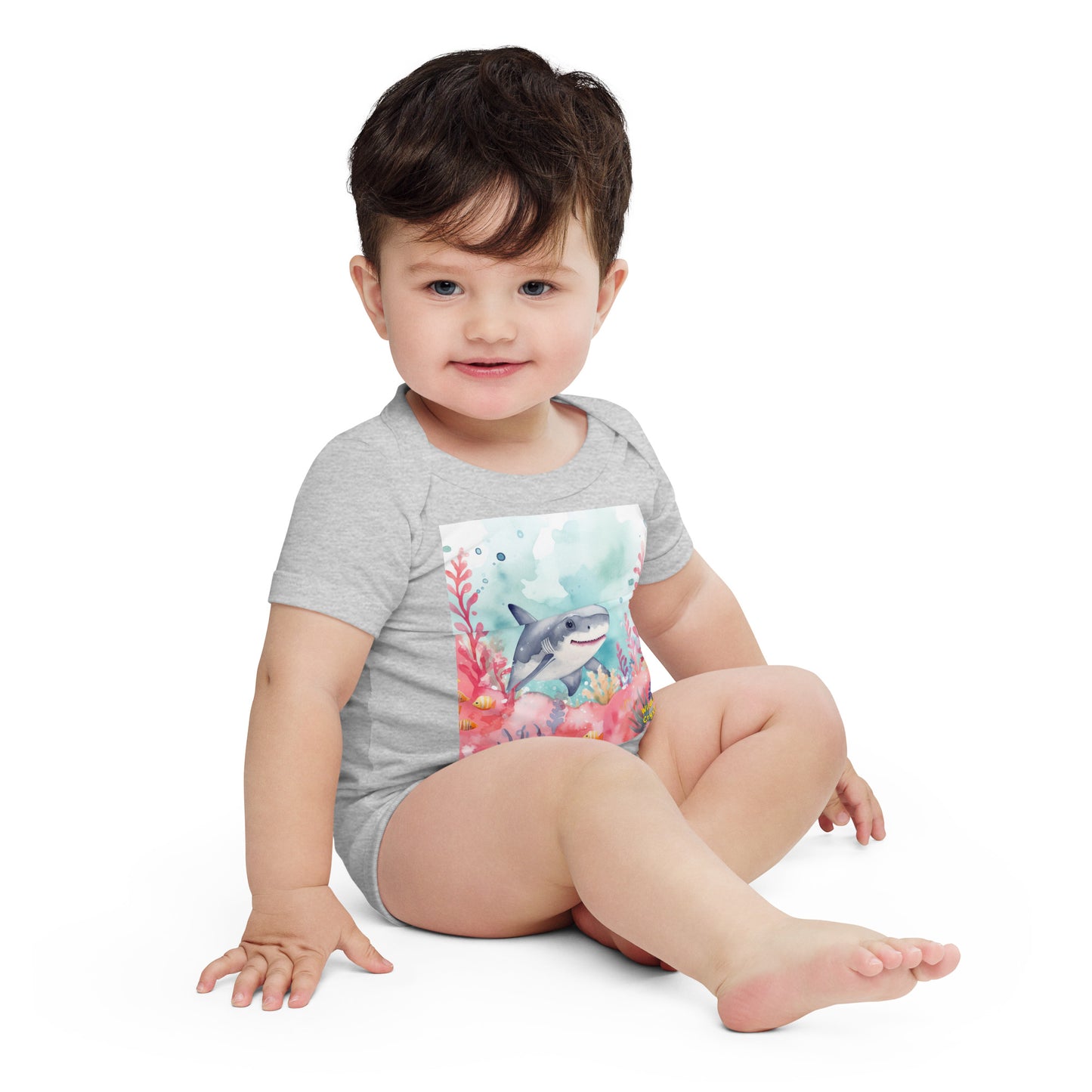 Ocean Love Shark Baby short sleeve bodysuit