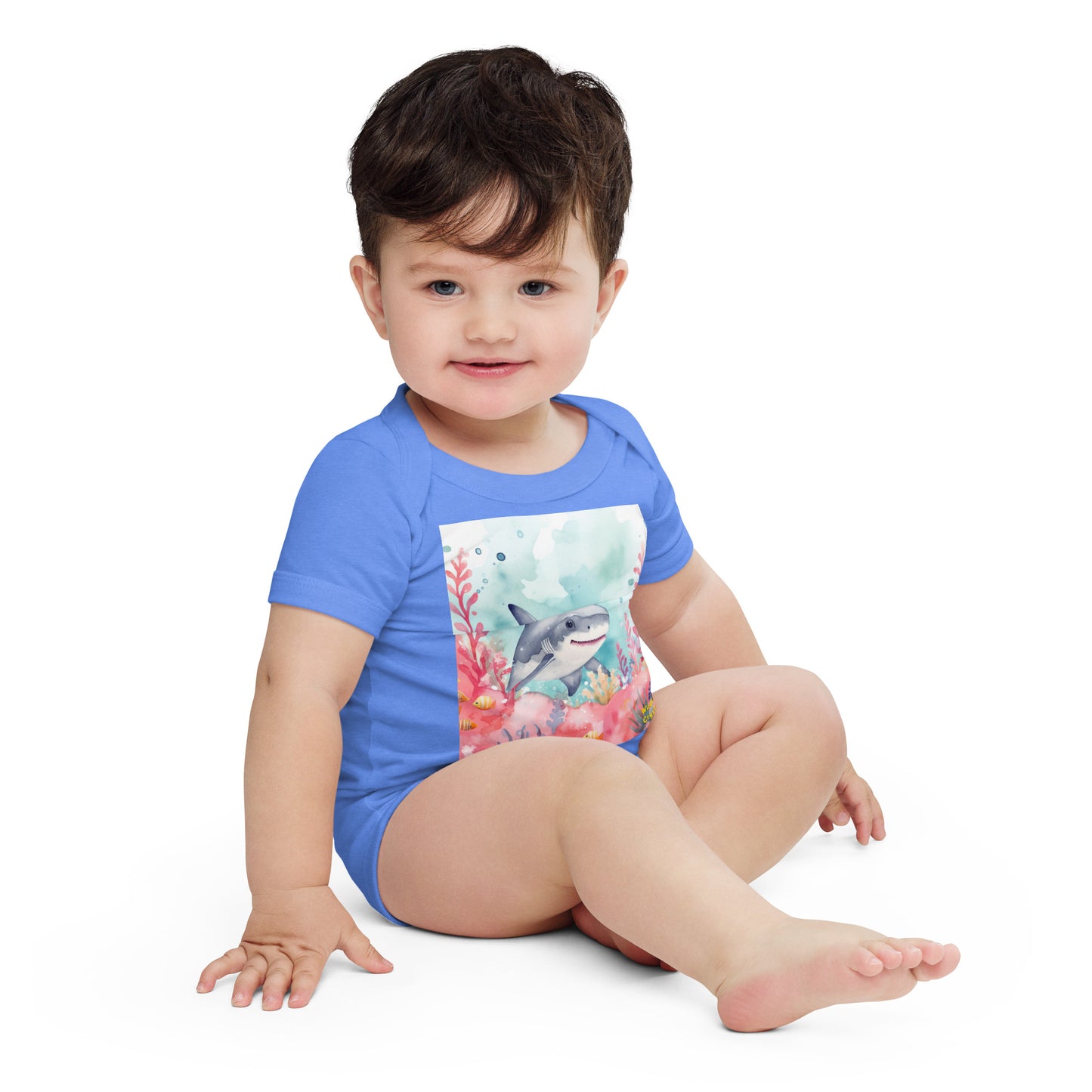 Ocean Love Shark Baby short sleeve bodysuit