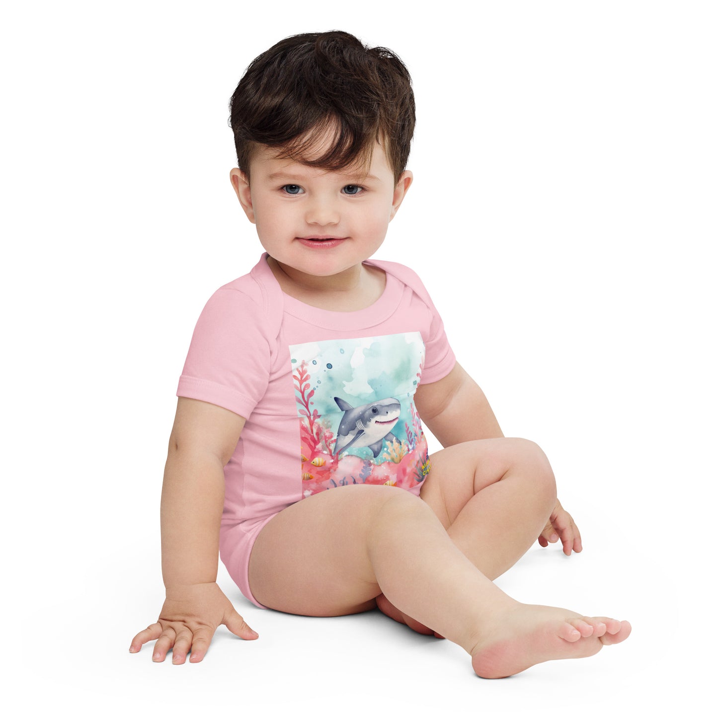 Ocean Love Shark Baby short sleeve bodysuit