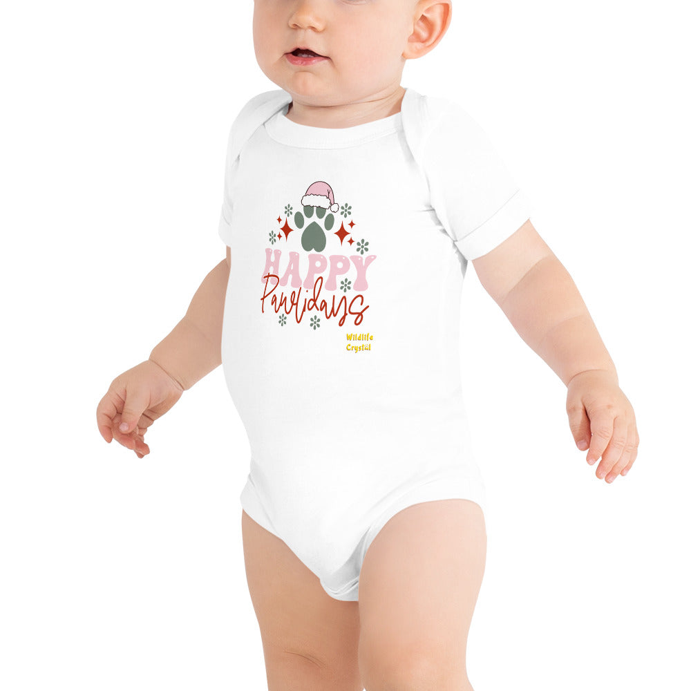 Happy Pawlidays Baby Short Sleeve Bodysuit