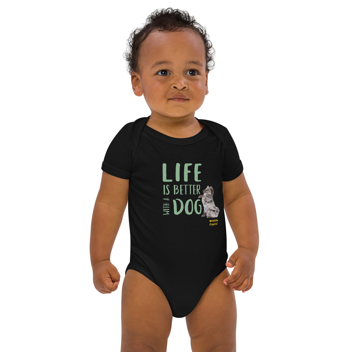 Life Is Better with a Dog Organic cotton baby bodysuit