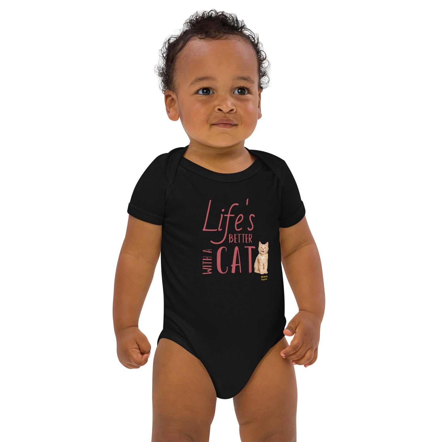 Life's Better with a Cat Organic Cotton Baby Bodysuit