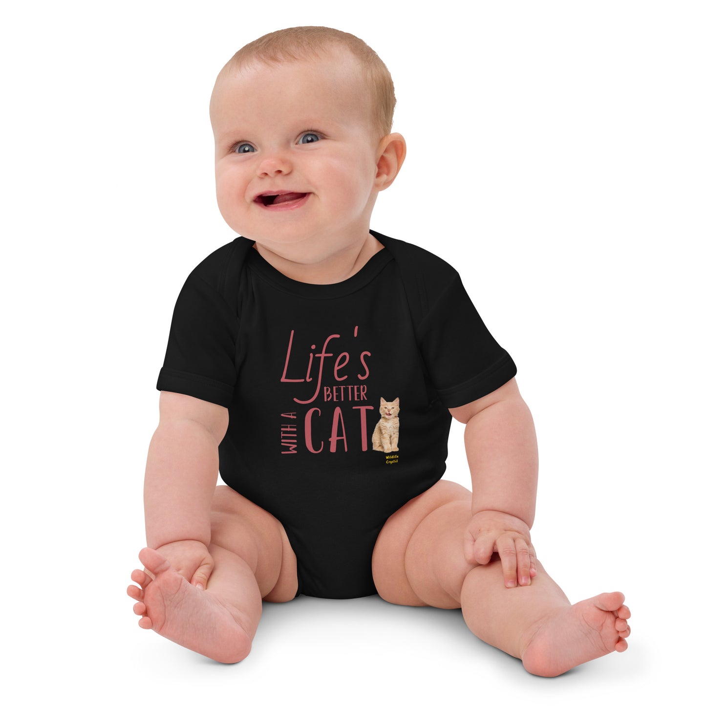 Life's Better with a Cat Organic Cotton Baby Bodysuit