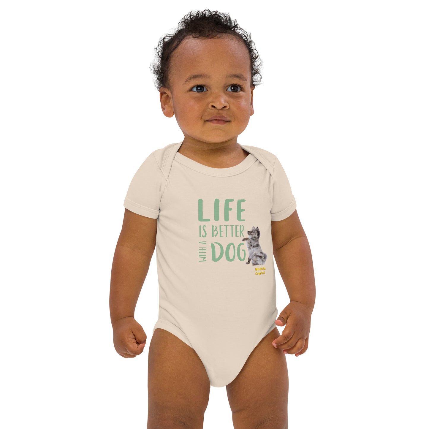 Life Is Better with a Dog Organic cotton baby bodysuit