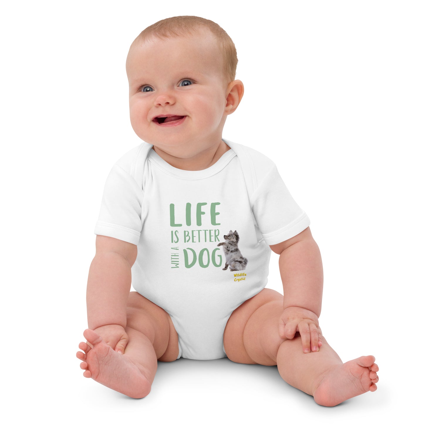 Life Is Better with a Dog Organic cotton baby bodysuit