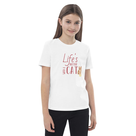 Life's Better with a Cat Organic Cotton Kids Tee