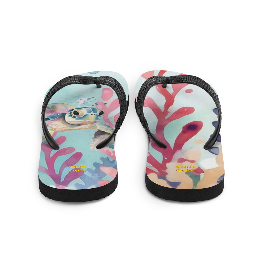 Ocean Love Sea Turtle Adult Flip-Flops