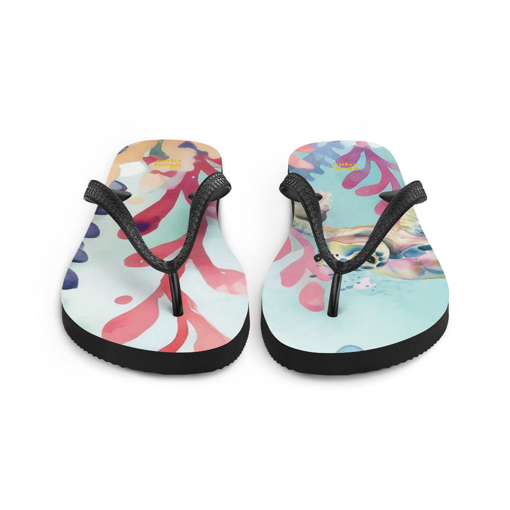 Ocean Love Sea Turtle Adult Flip-Flops