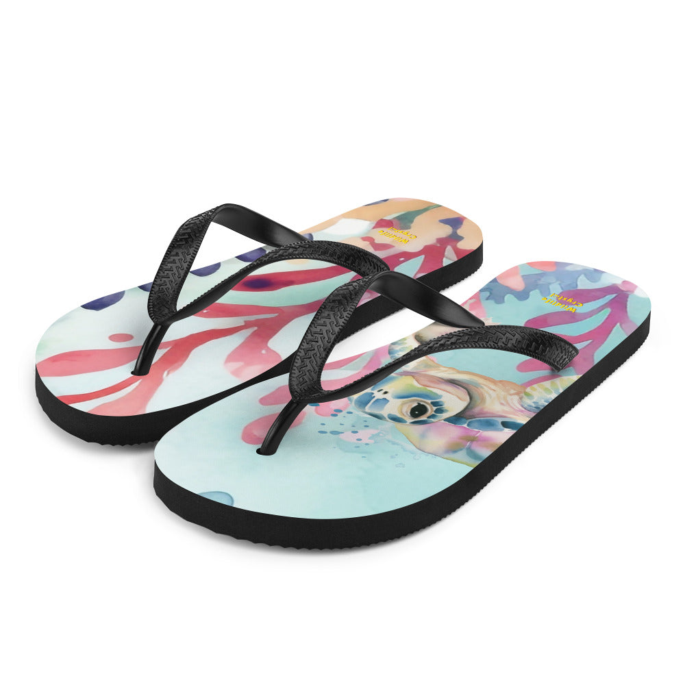 Ocean Love Sea Turtle Adult Flip-Flops