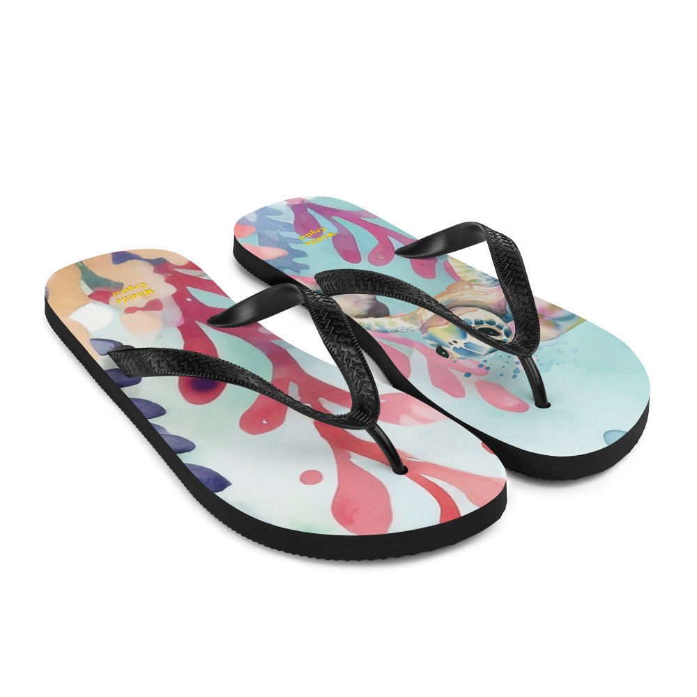 Ocean Love Sea Turtle Adult Flip-Flops