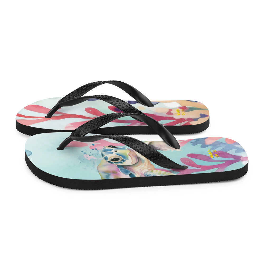 Ocean Love Sea Turtle Adult Flip-Flops