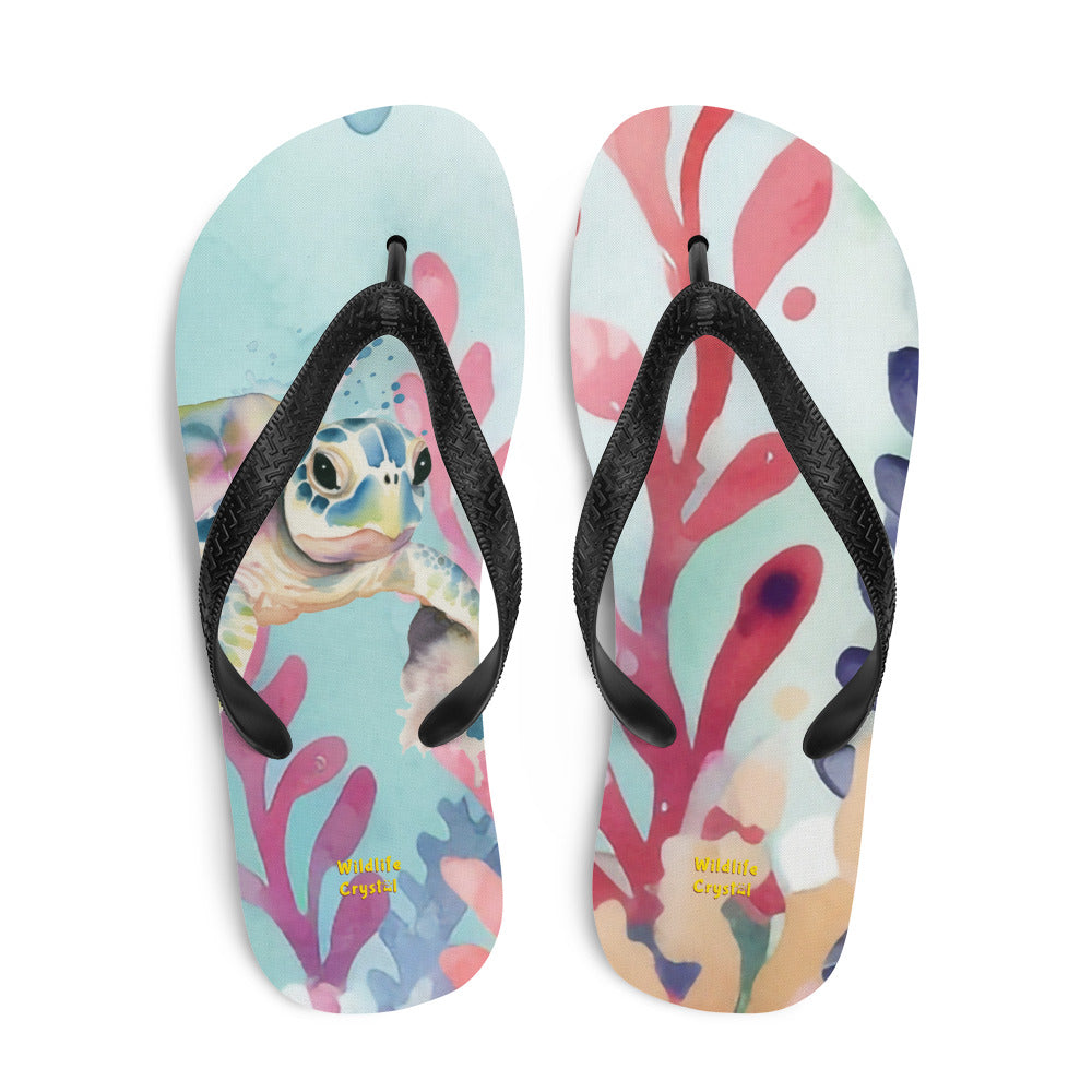 Ocean Love Sea Turtle Adult Flip-Flops