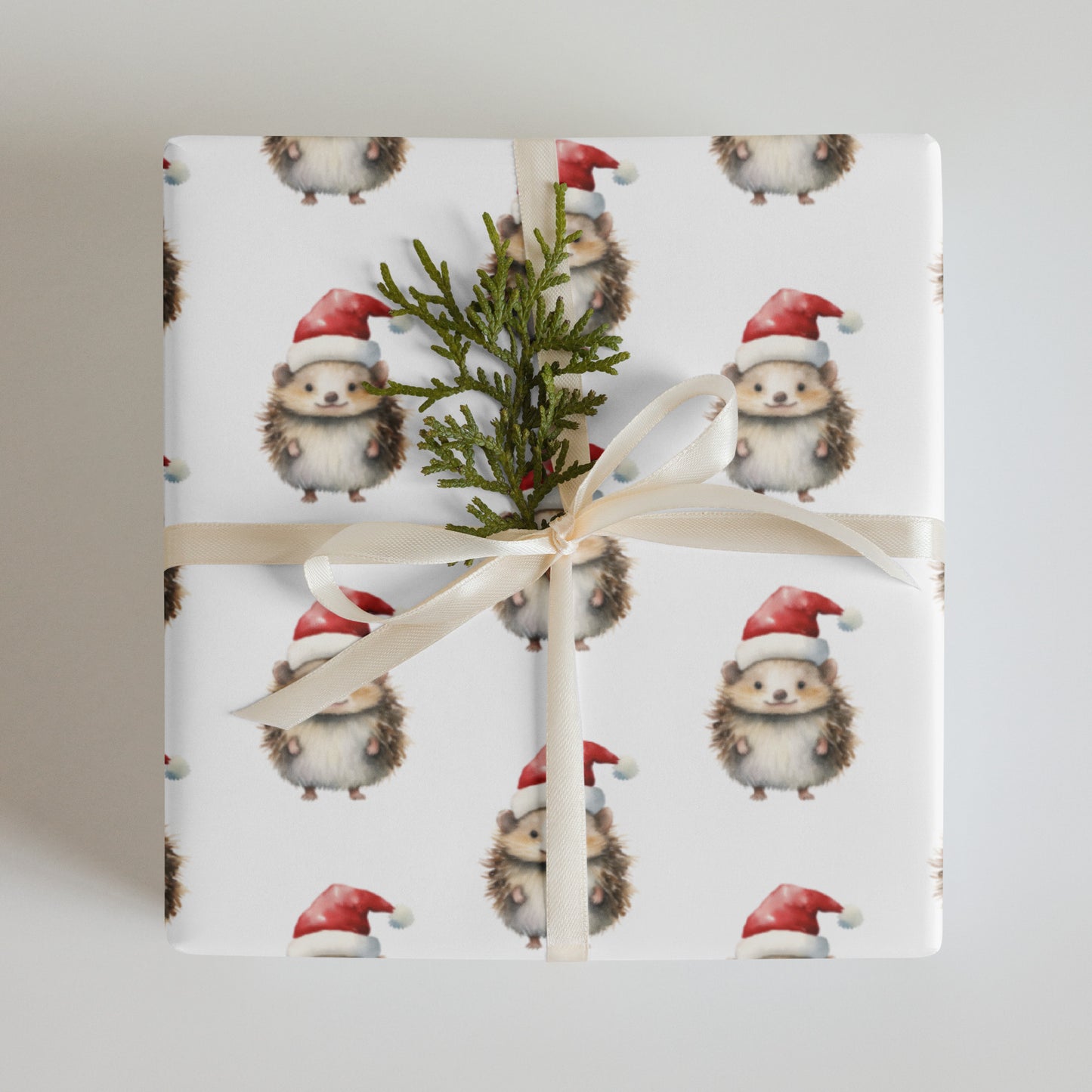 Holiday Hedgehog Wrapping paper sheets